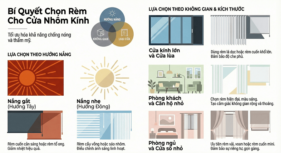 Cách chọn rèm cửa nhôm kính phù hợp
